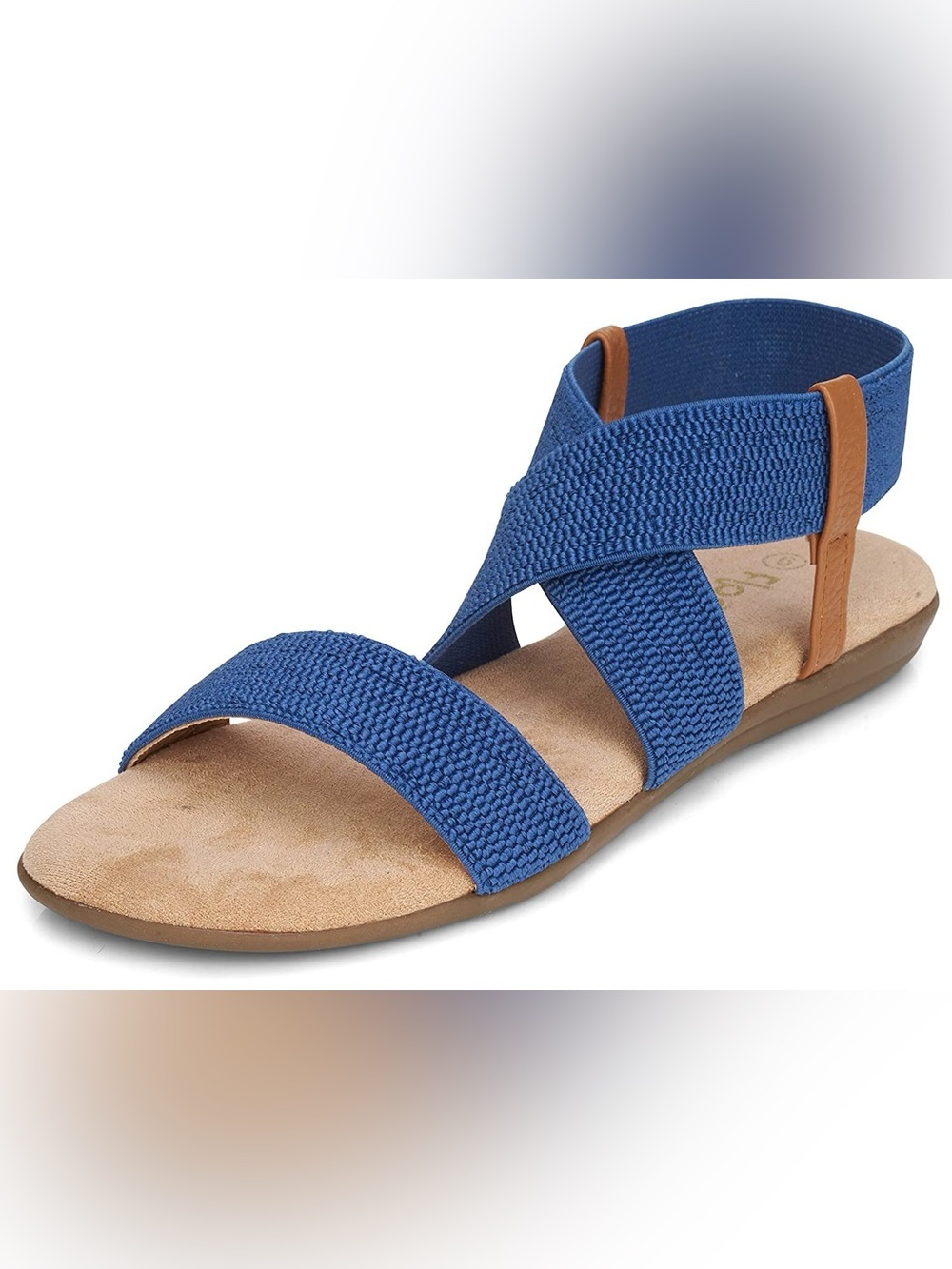 FLOOPI Royal Blue Crisscross Elastic Strap Sandals